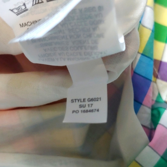 J. Crew Tie Neck Rainbow Gingham Cotton A-line Sleeveless Dress Size 2P - Picture 15 of 15